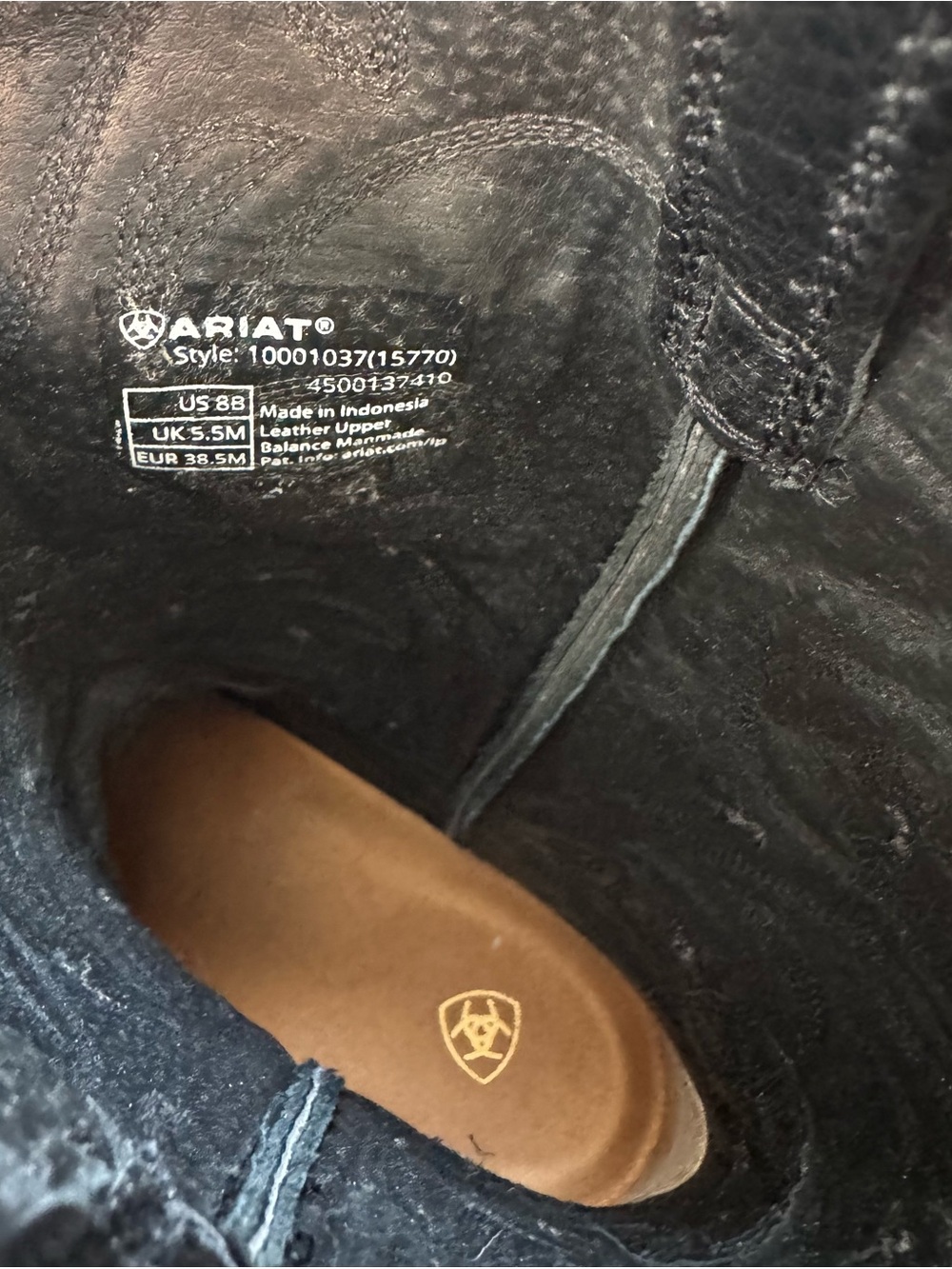 Never Worn Ariat Black Heritage R Toe Leather Western Boots - Picture 5 of 5